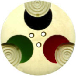 22-1.3.1  Geometric designs - Circle segments & crescents - casein with bakelite OME